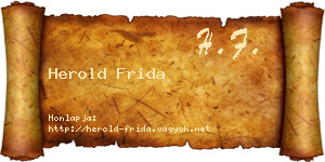 Herold Frida névjegykártya